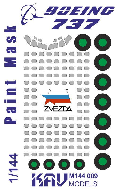 1/144 Boeing 737 (Zvezda) Painting mask kit - imodeller.store