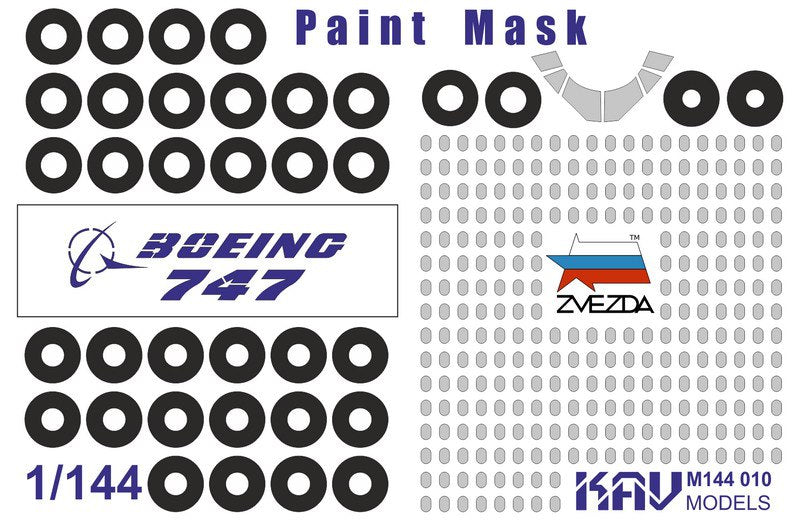 1/144 Boeing 747 - 8 (Zvezda) Painting mask kit - imodeller.store