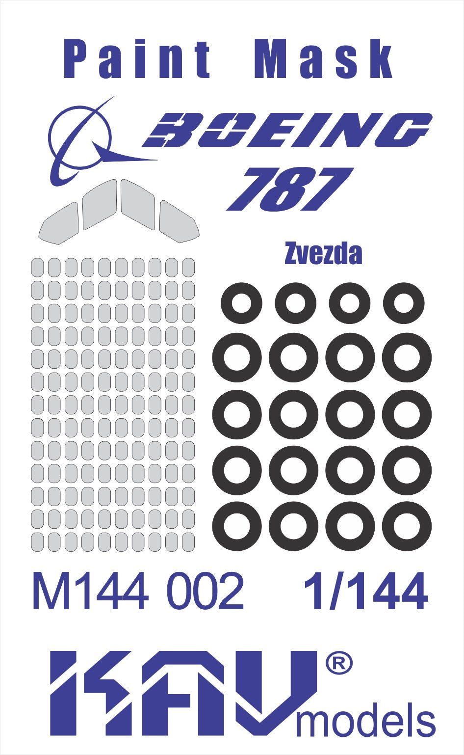 1/144 Boeing 787 (Zvezda) Painting mask kit - imodeller.store