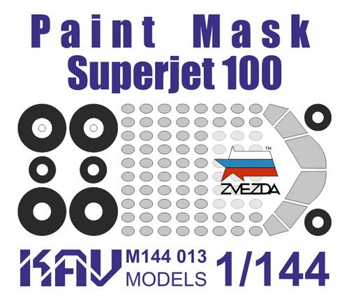 1/144 Superjet 100 (Zvezda) Painting mask kit - imodeller.store