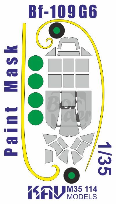 1/35 Paint mask for Messerschmitt Bf - 109 G6 (Border) - imodeller.store