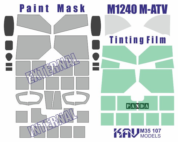 1/35 Paint Mask for Oshkosh M1240 M - ATV PRO (Panda) - imodeller.store