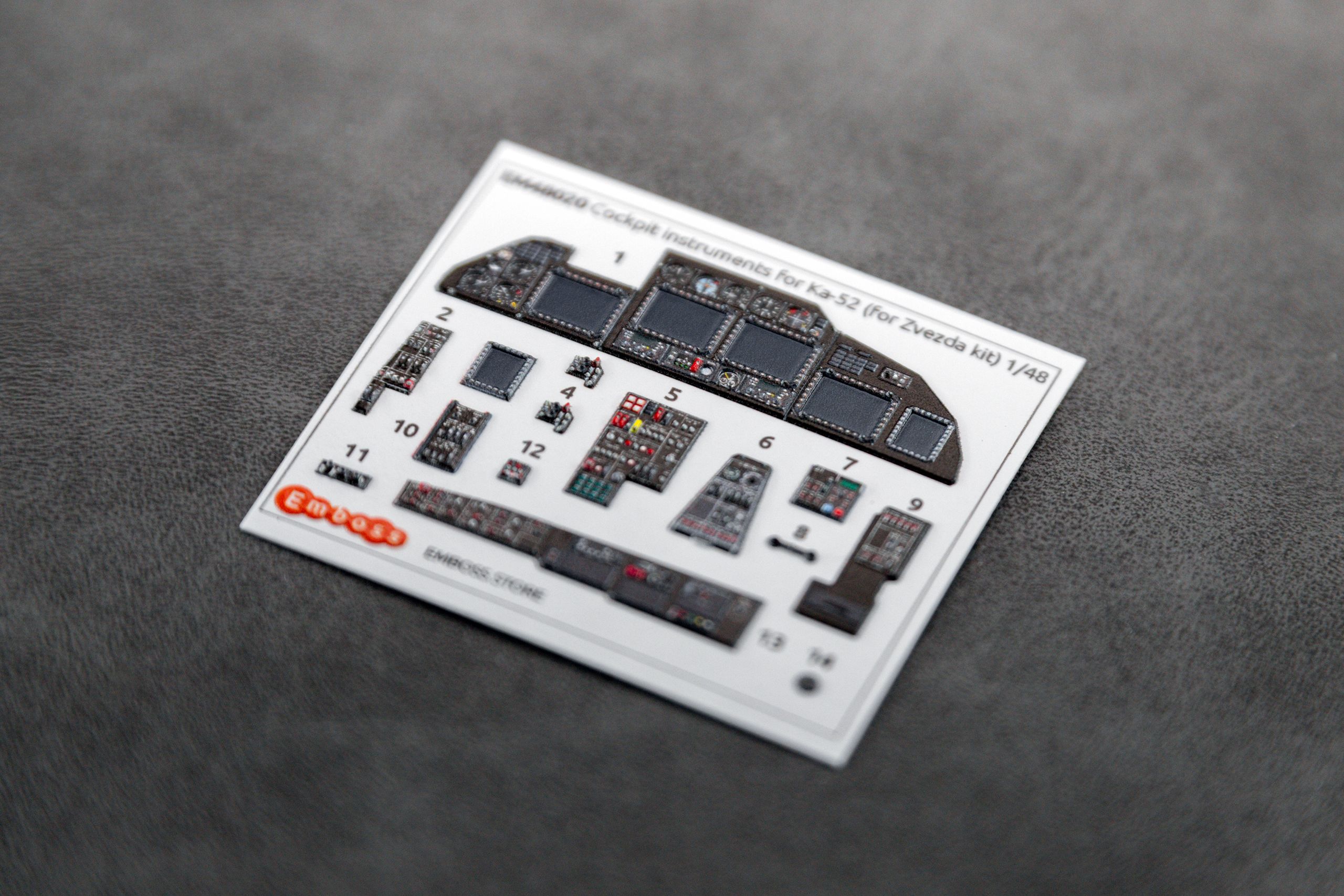 Ka-52 Cockpit panels for Zvezda 4830 1/48 (3D decal)