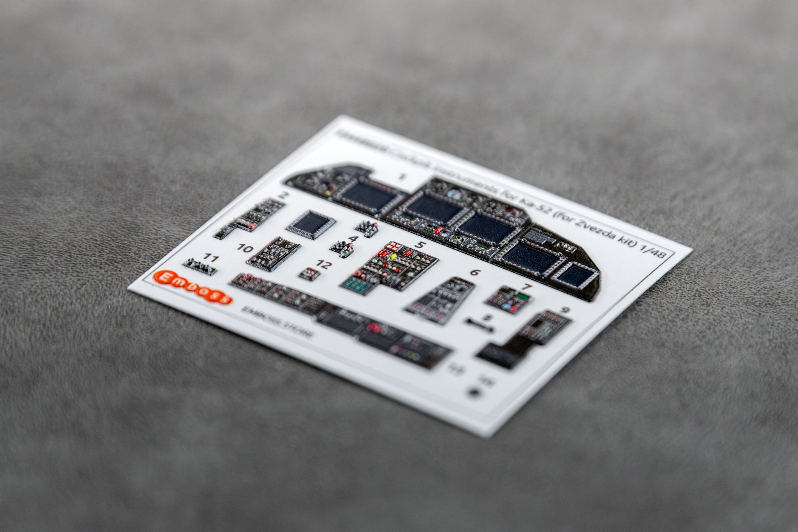 Ka-52 Cockpit panels for Zvezda 4830 1/48 (3D decal)