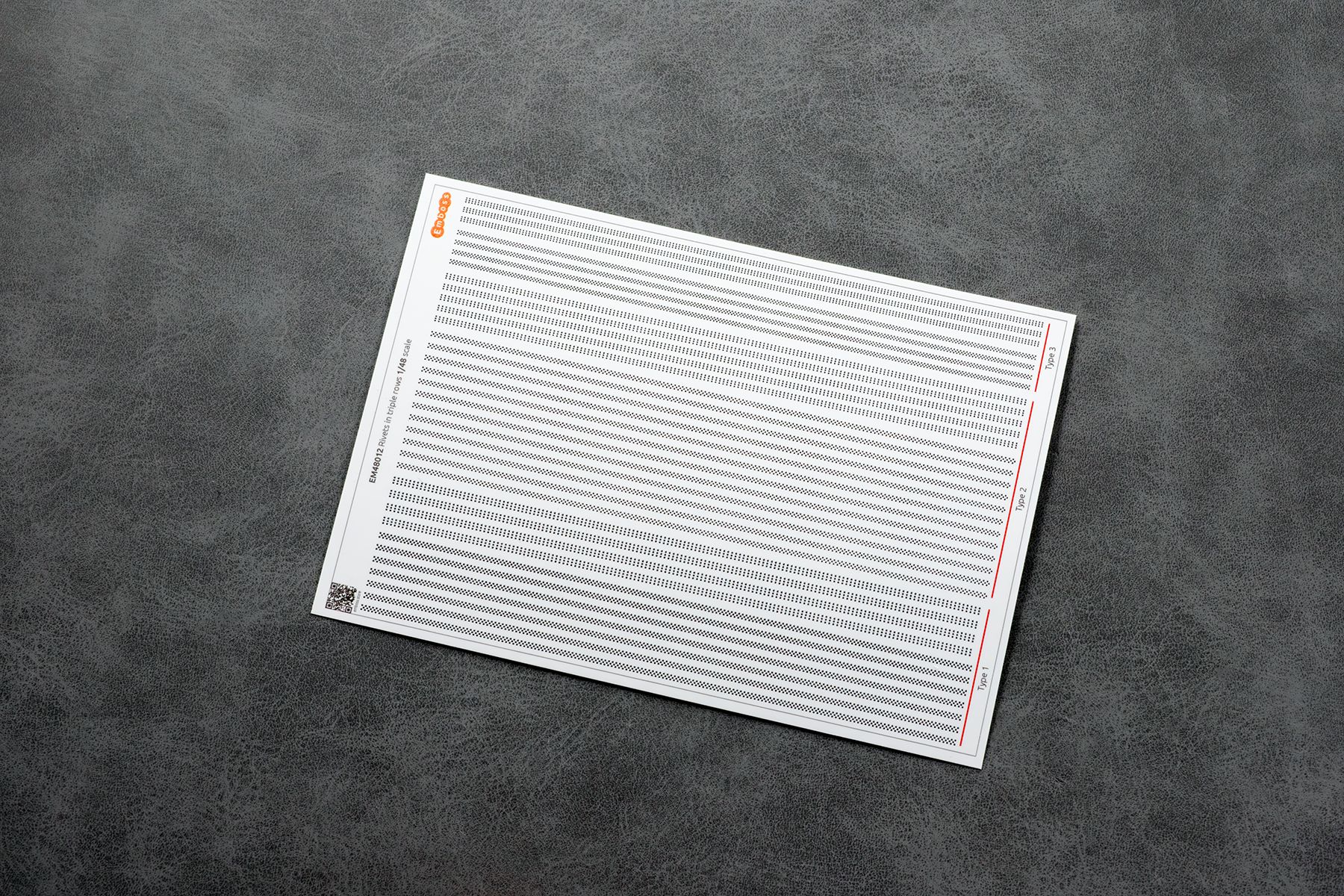 Triple rows of rivets 1/48 (3D decal)