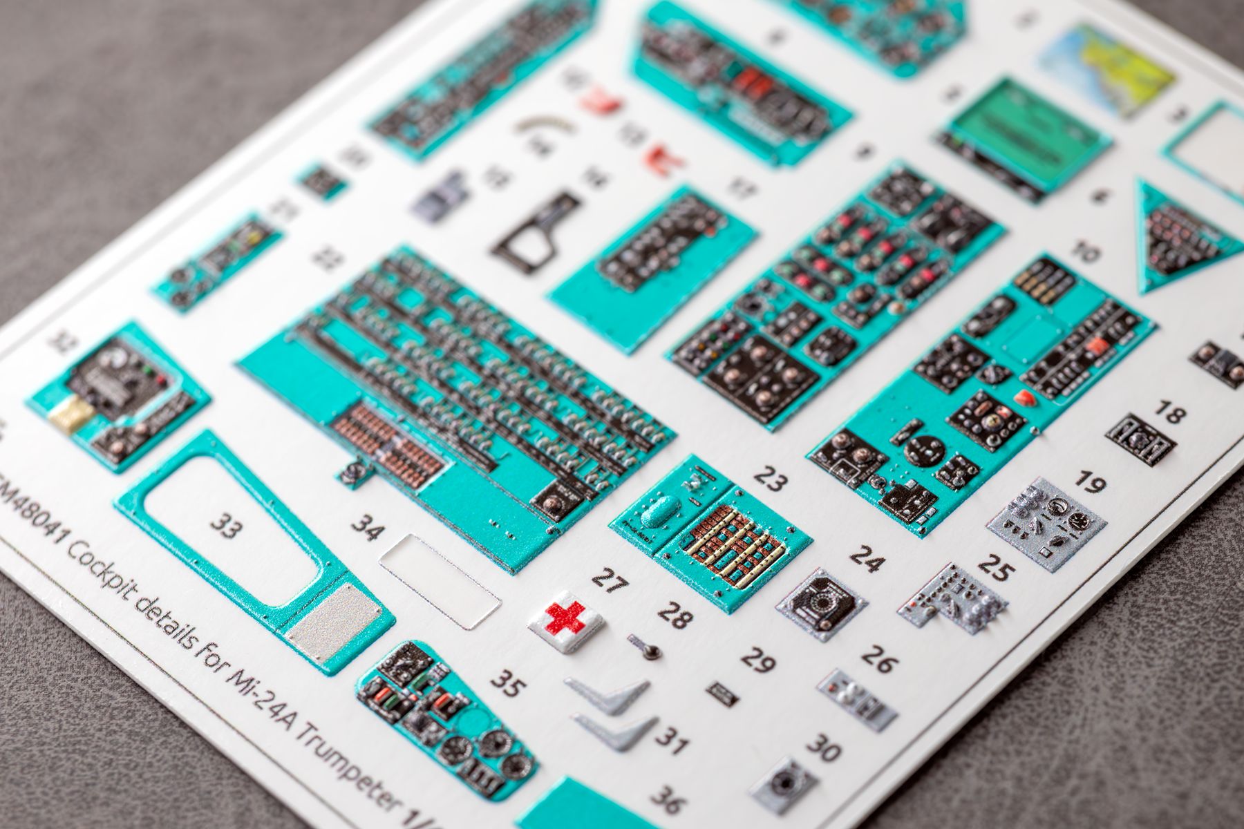 Combo cockpit details for Mi-24A for Trumpeter model 05828 1/48 (3D decal) EM48041C