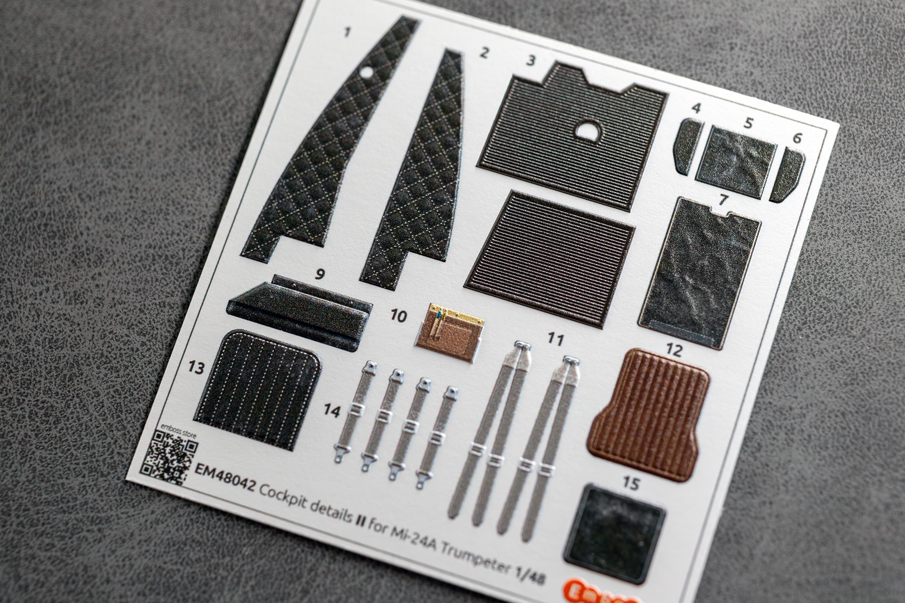 Combo cockpit details for Mi-24A for Trumpeter model 05828 1/48 (3D decal) EM48041C