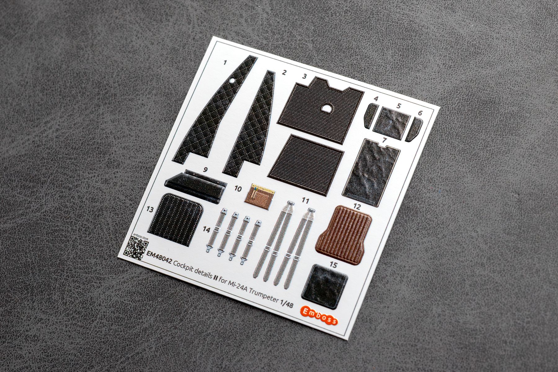 Combo cockpit details for Mi-24A for Trumpeter model 05828 1/48 (3D decal) EM48041C