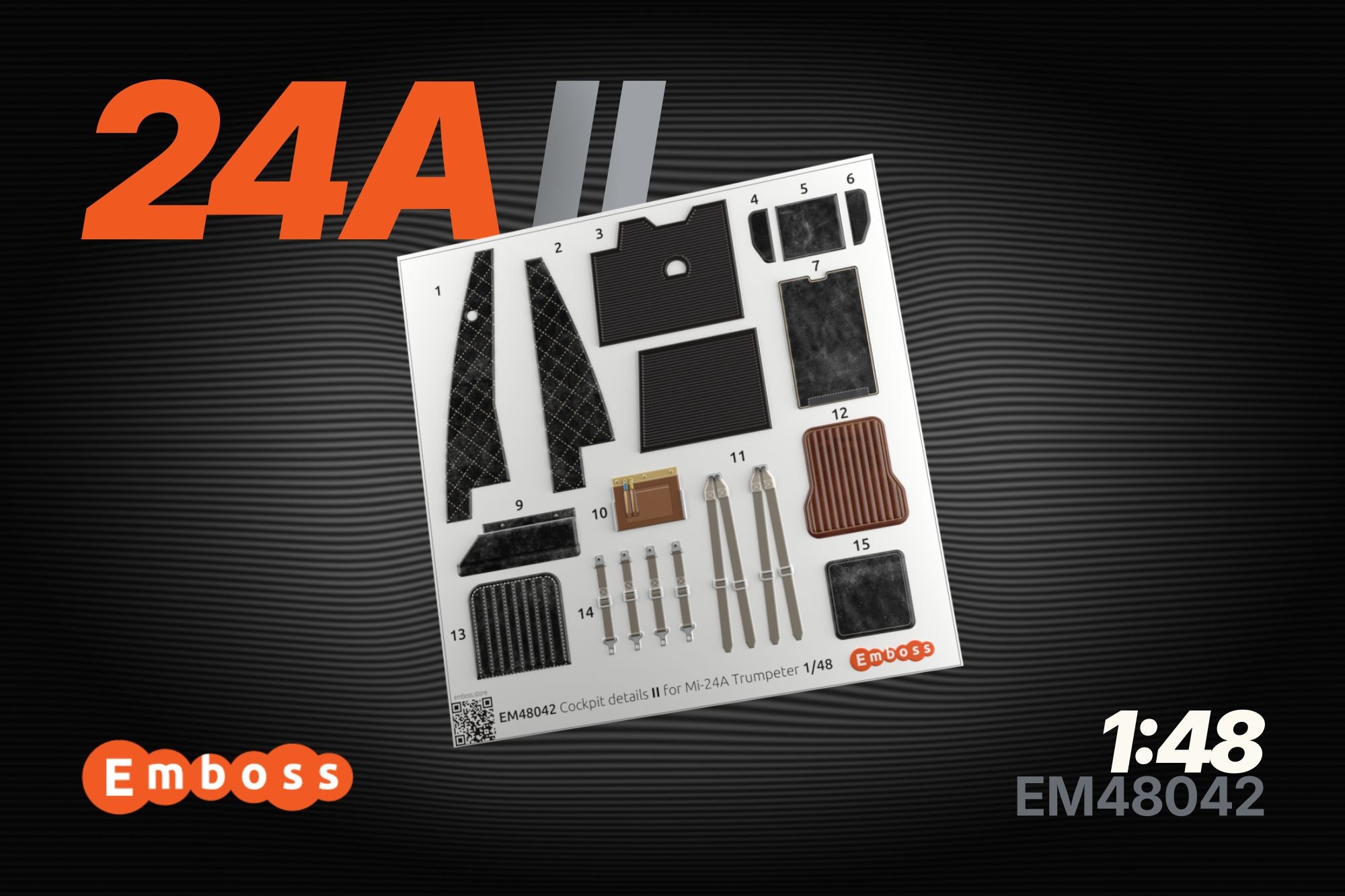 Mi-24A seats and additional cockpit details for Trumpeter 05828 1/48 (3D decal)