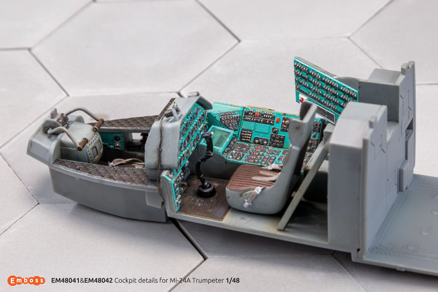 Combo cockpit details for Mi-24A for Trumpeter model 05828 1/48 (3D decal) EM48041C