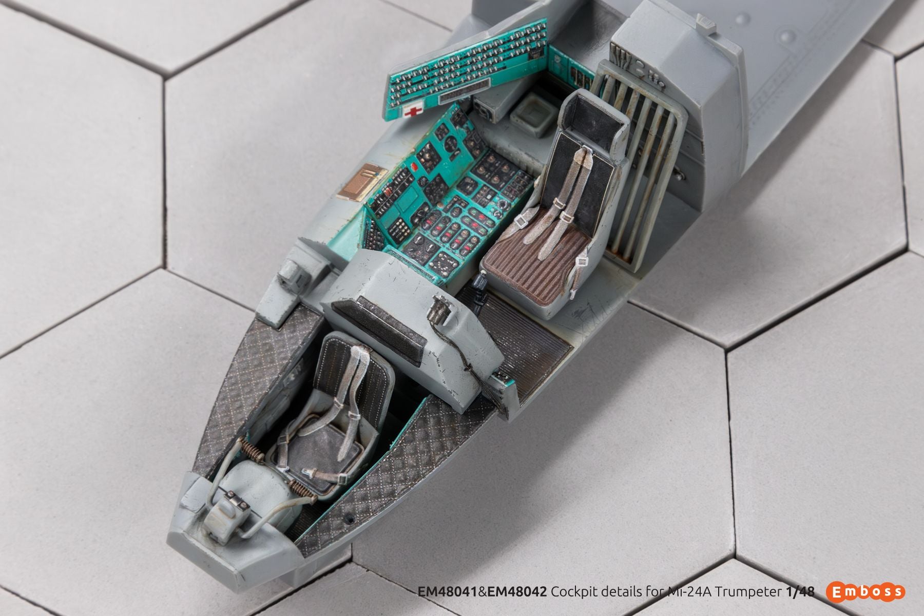 Combo cockpit details for Mi-24A for Trumpeter model 05828 1/48 (3D decal) EM48041C