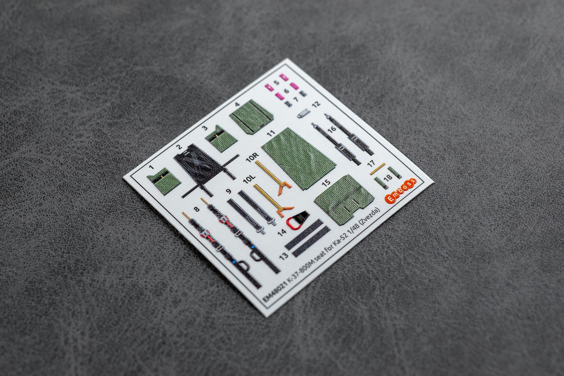 Ka-52 Seats, seatbelts and additional cockpit details for Zvezda 4830 1/48 (3D decal)