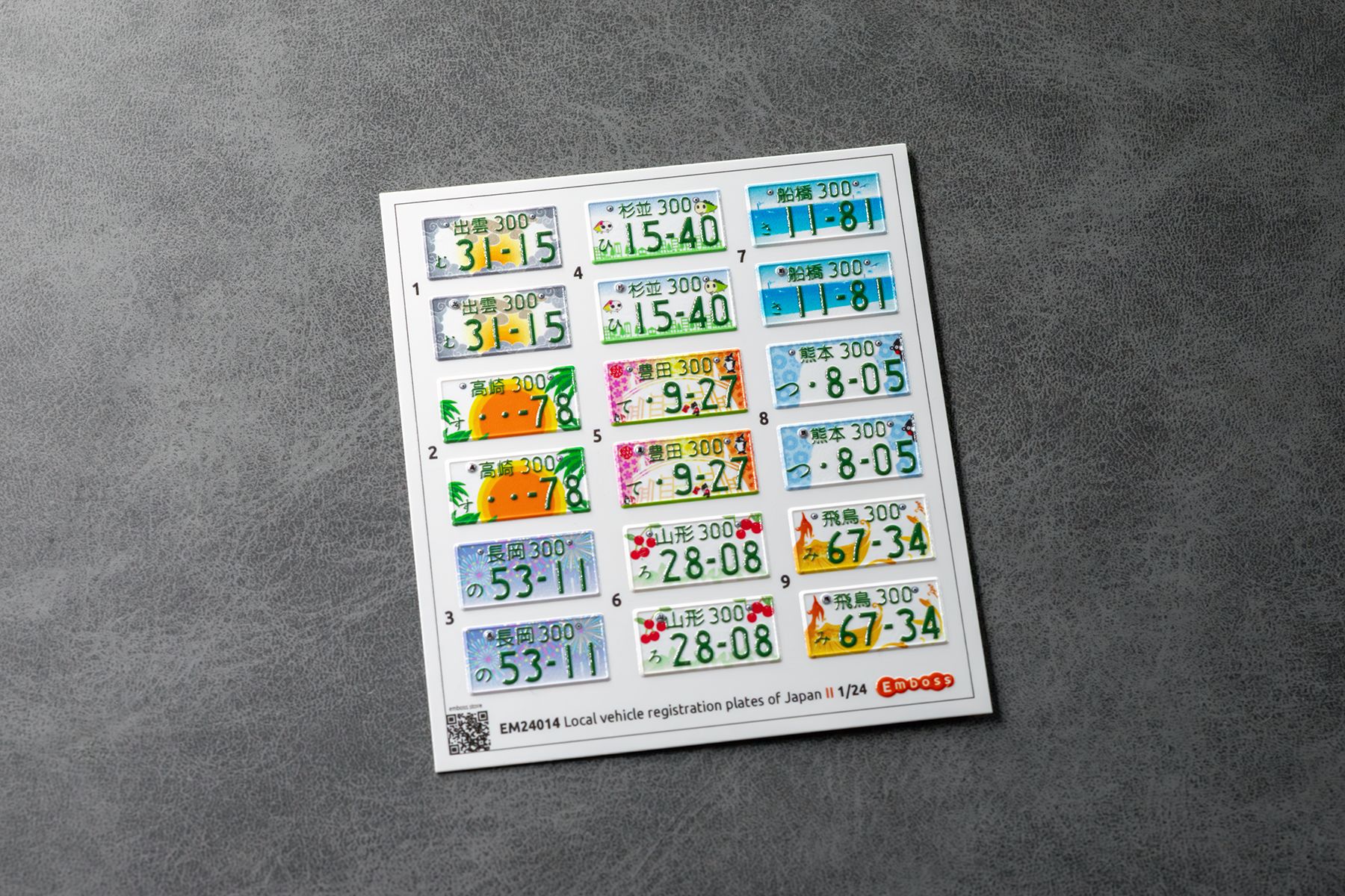 Local Japan vehicle registration plates 2 1/24 (3D decal)