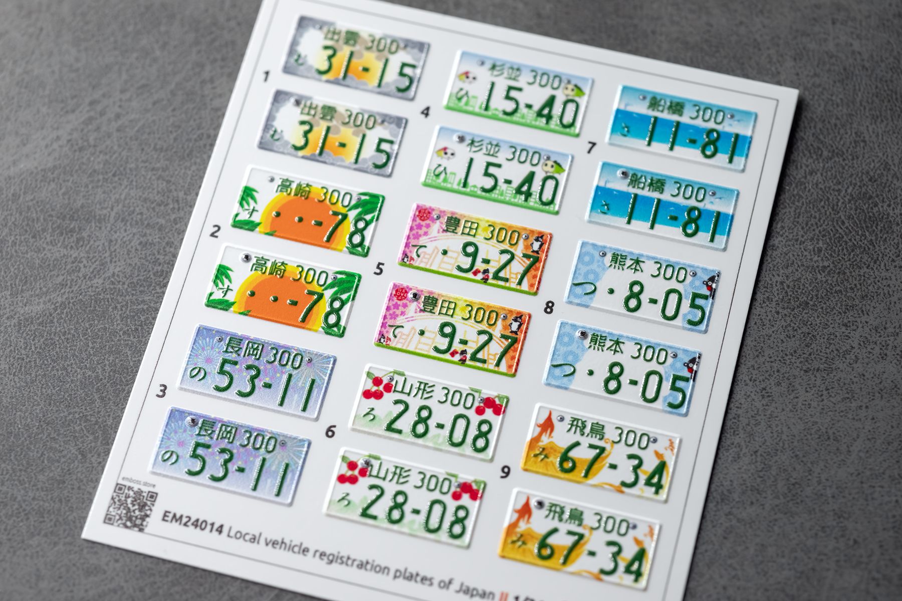 Local Japan vehicle registration plates 2 1/24 (3D decal)