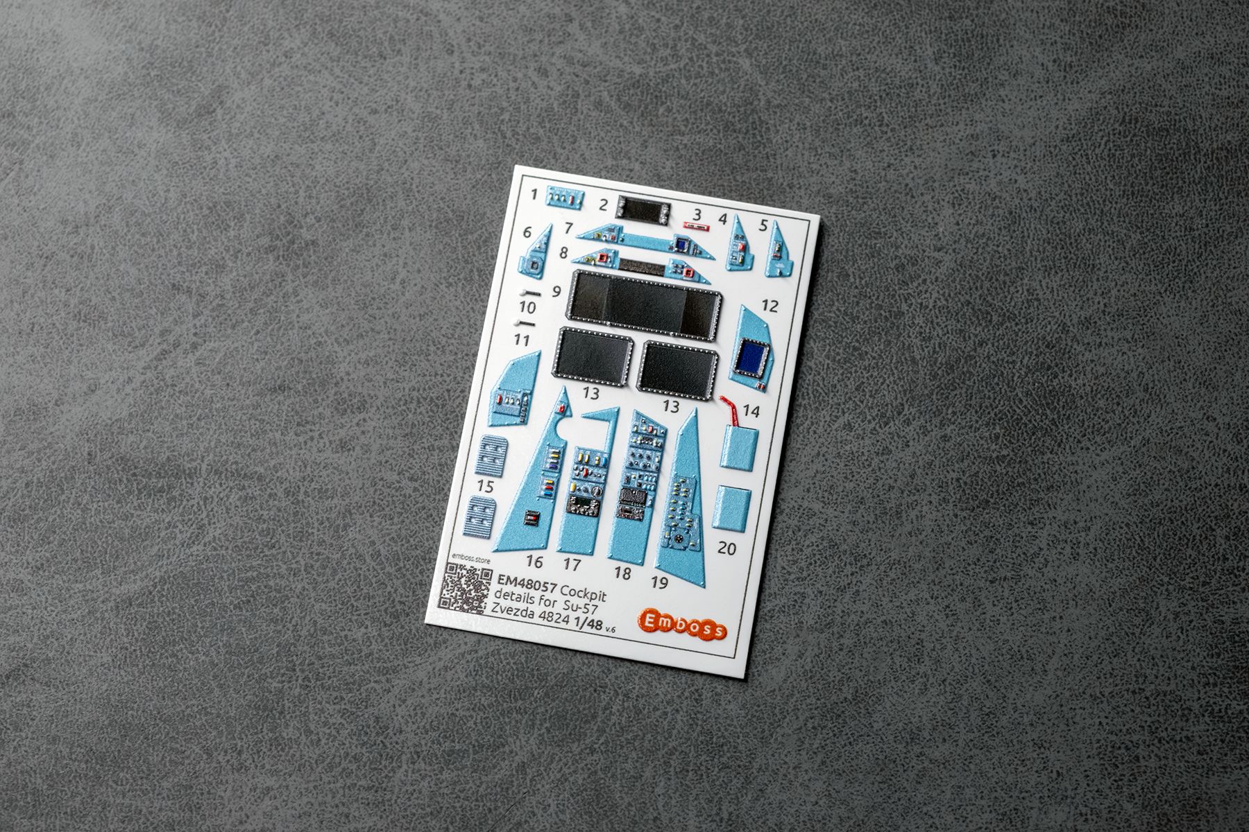 Su-57 Cockpit details for Zvezda 4824 1/48 (3D decal)