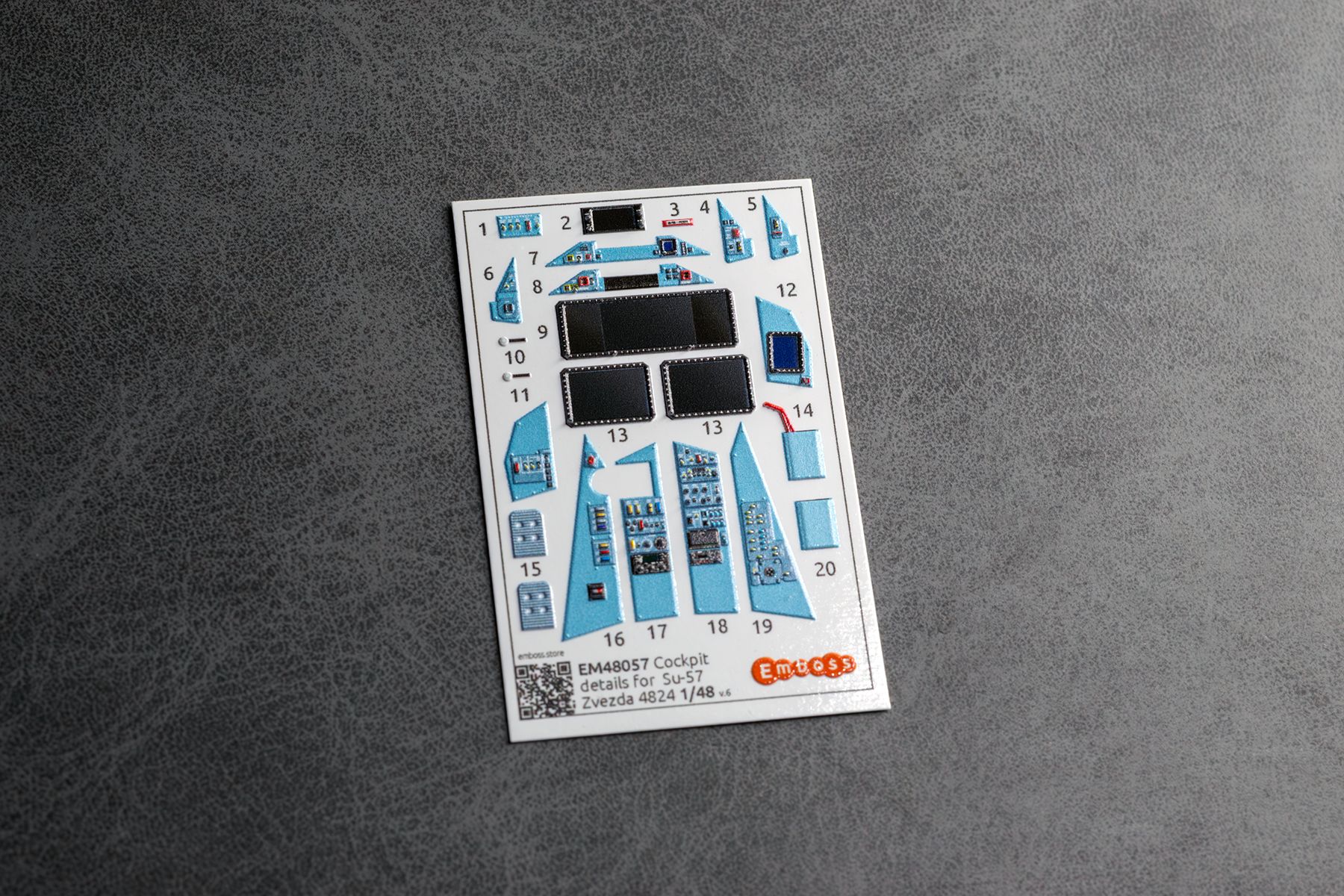Su-57 Cockpit details for Zvezda 4824 1/48 (3D decal)