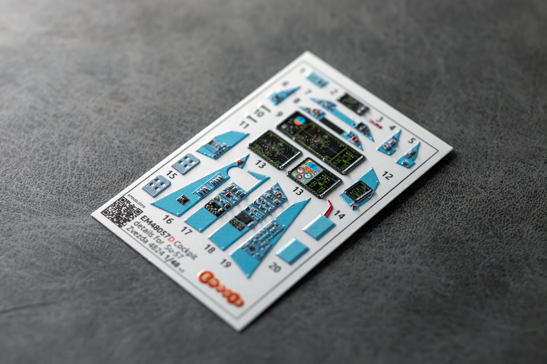 Su-57 Cockpit details with powered displays for Zvezda 4824 1/48 (3D decal)