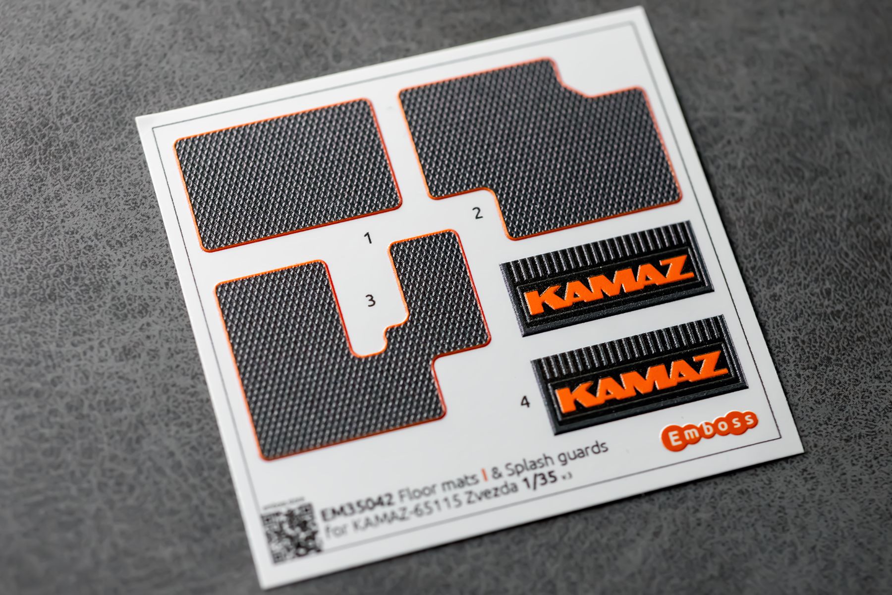 KAMAZ 65115 Floor mats EVA and splash guards for Zvezda 3650 1/35 (3D decal)