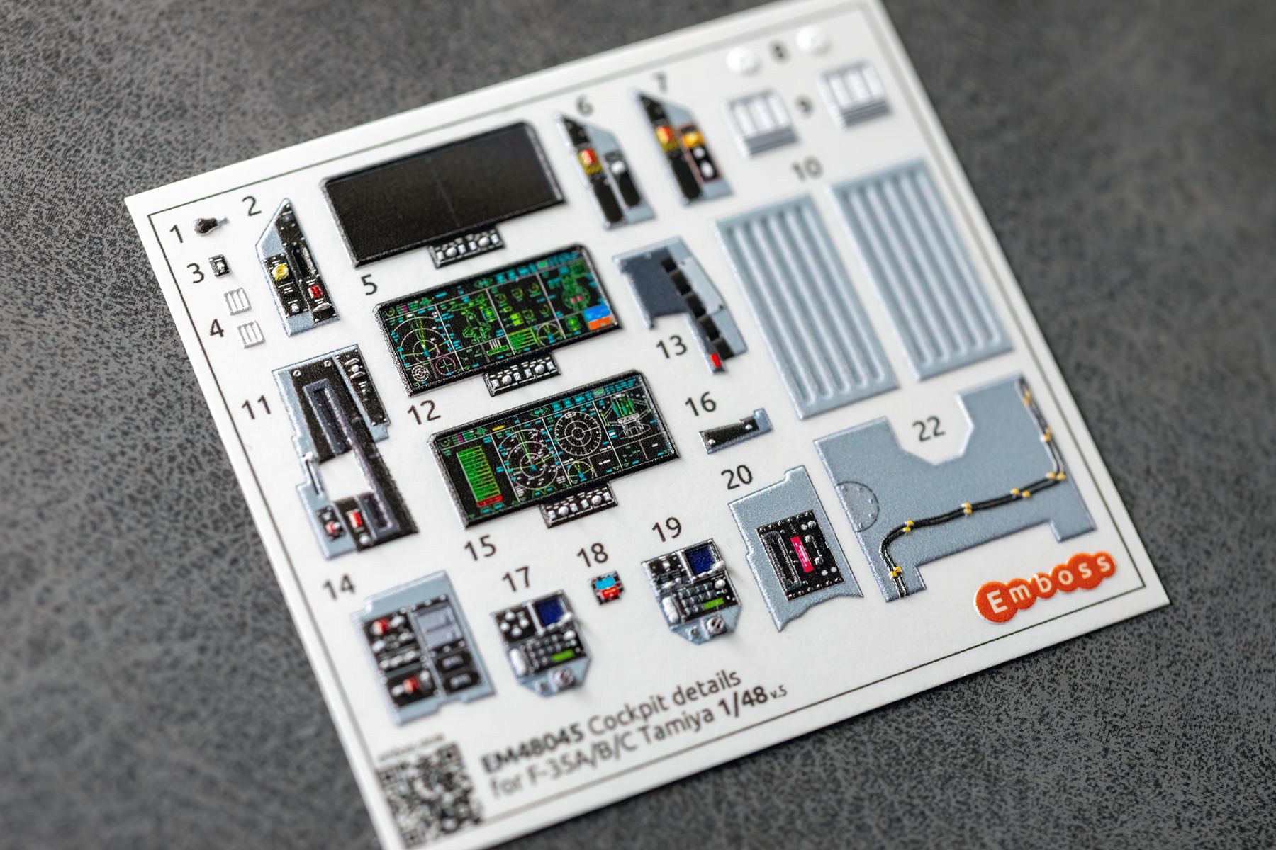 COMBO F-35A/B/C Cockpit details for Tamiya 1/48 (3D decal)
