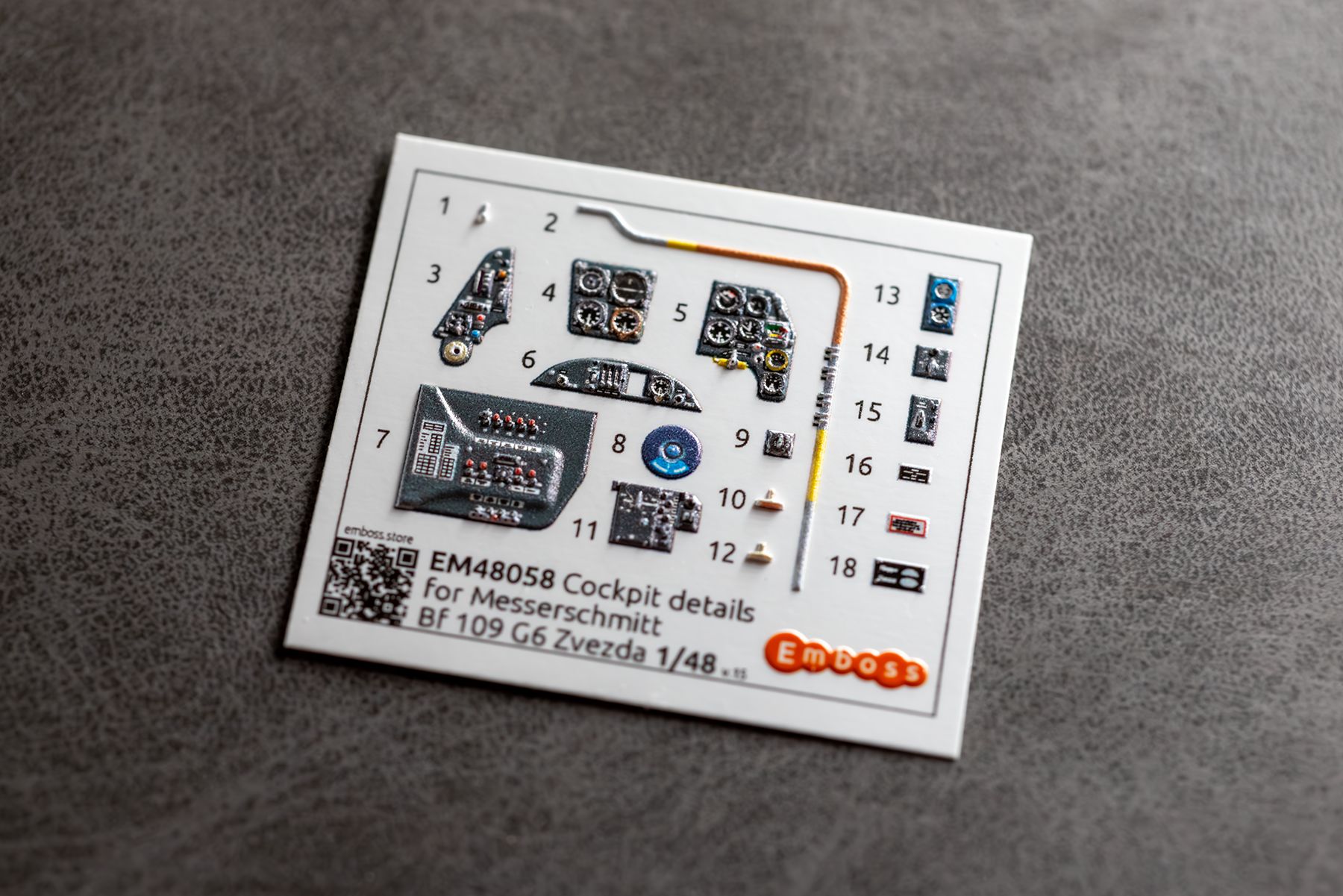Messerschmitt Bf 109 G-6 Cockpit details for Zvezda 1/48 (3D decal)