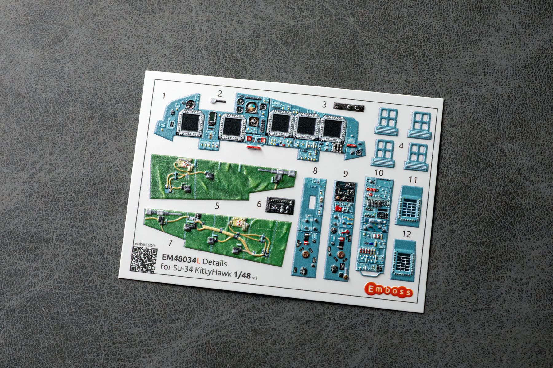 Su-34 Essential cockpit details for Kittyhawk 1/48 (3d decals)