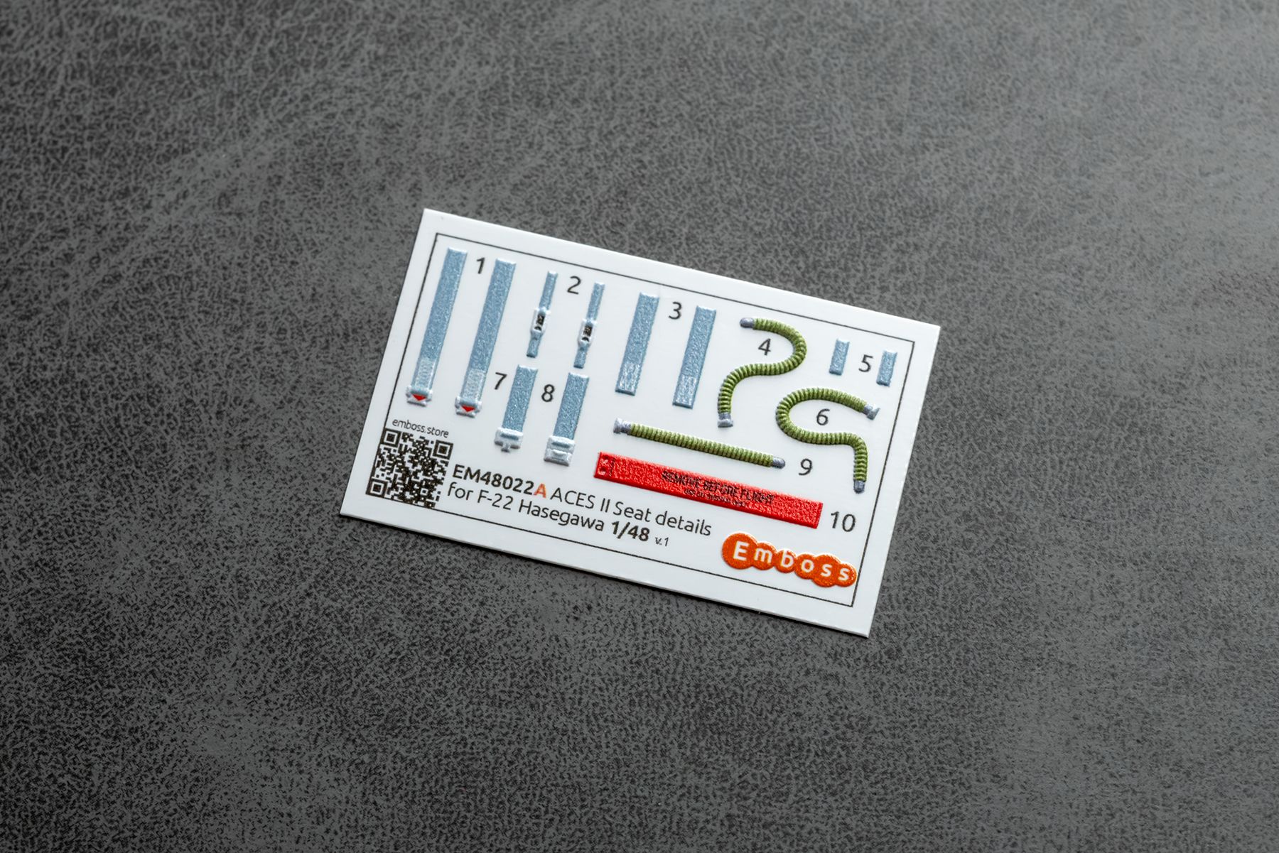 F-22 Relief details for Hasegawa model 1/48 EM48022 (3D decal)