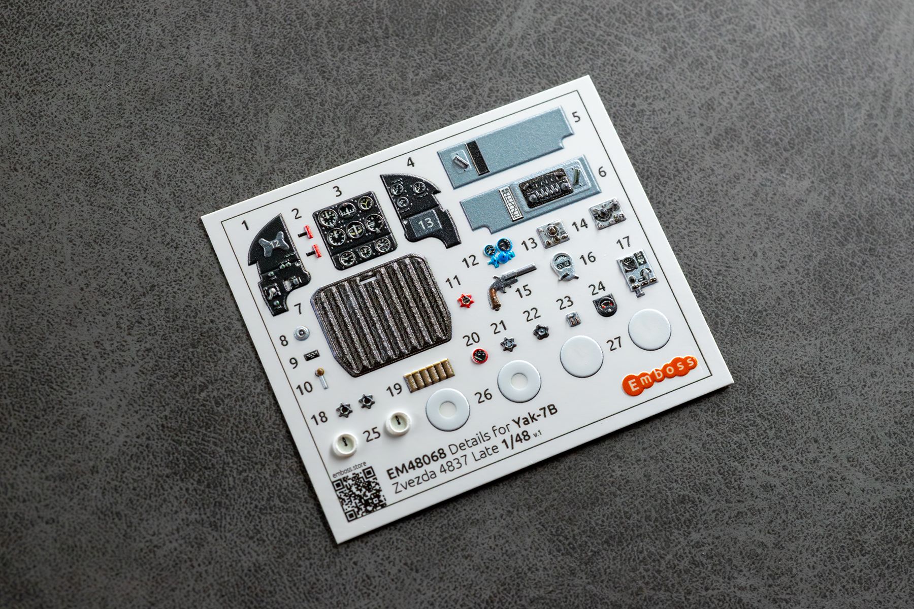 Yak-7B Cockpit details for Zvezda 1/48 (3D decal)