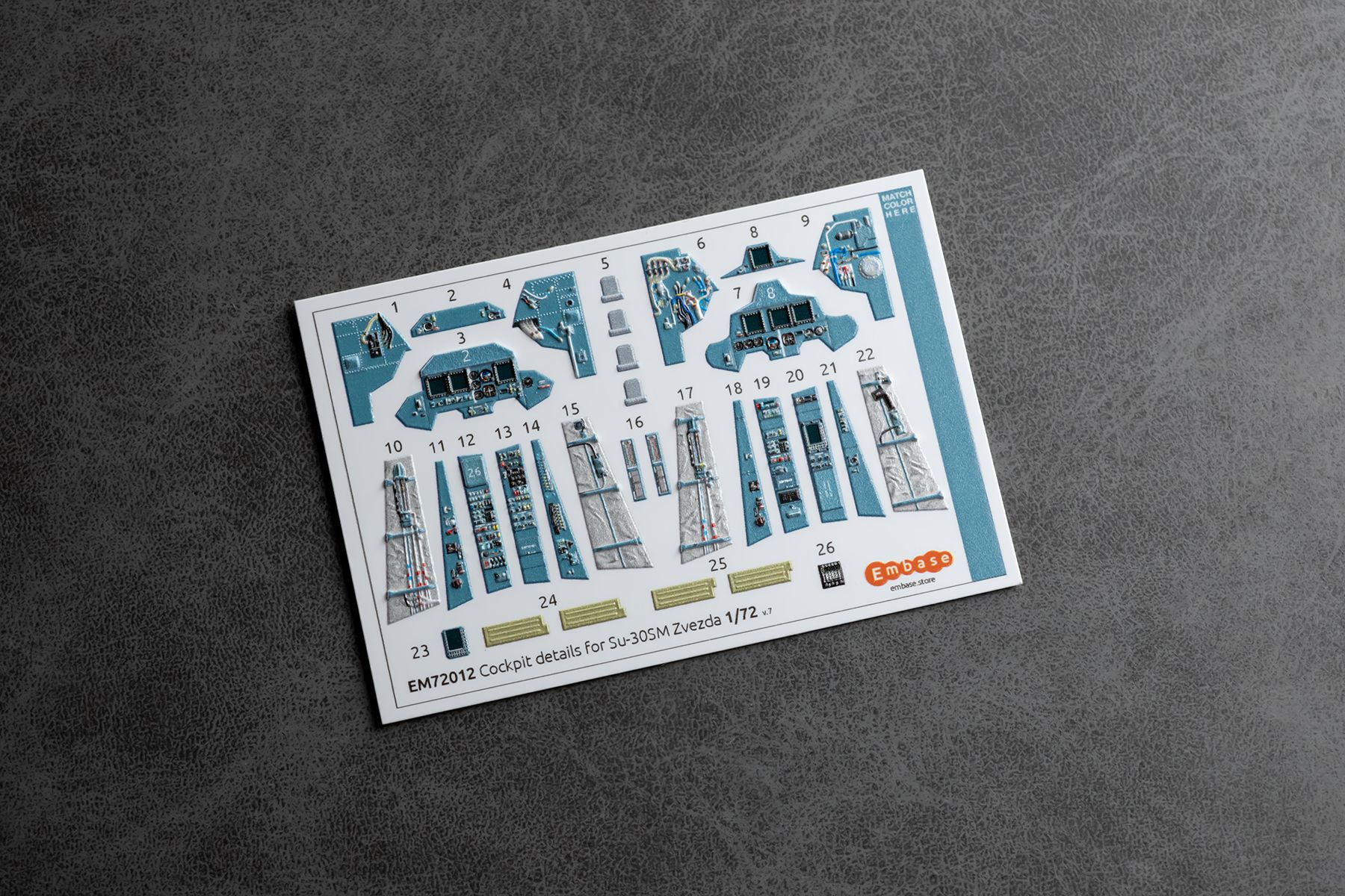 Su-30SM Cockpit details for Zvezda 1/72 (3D decal)