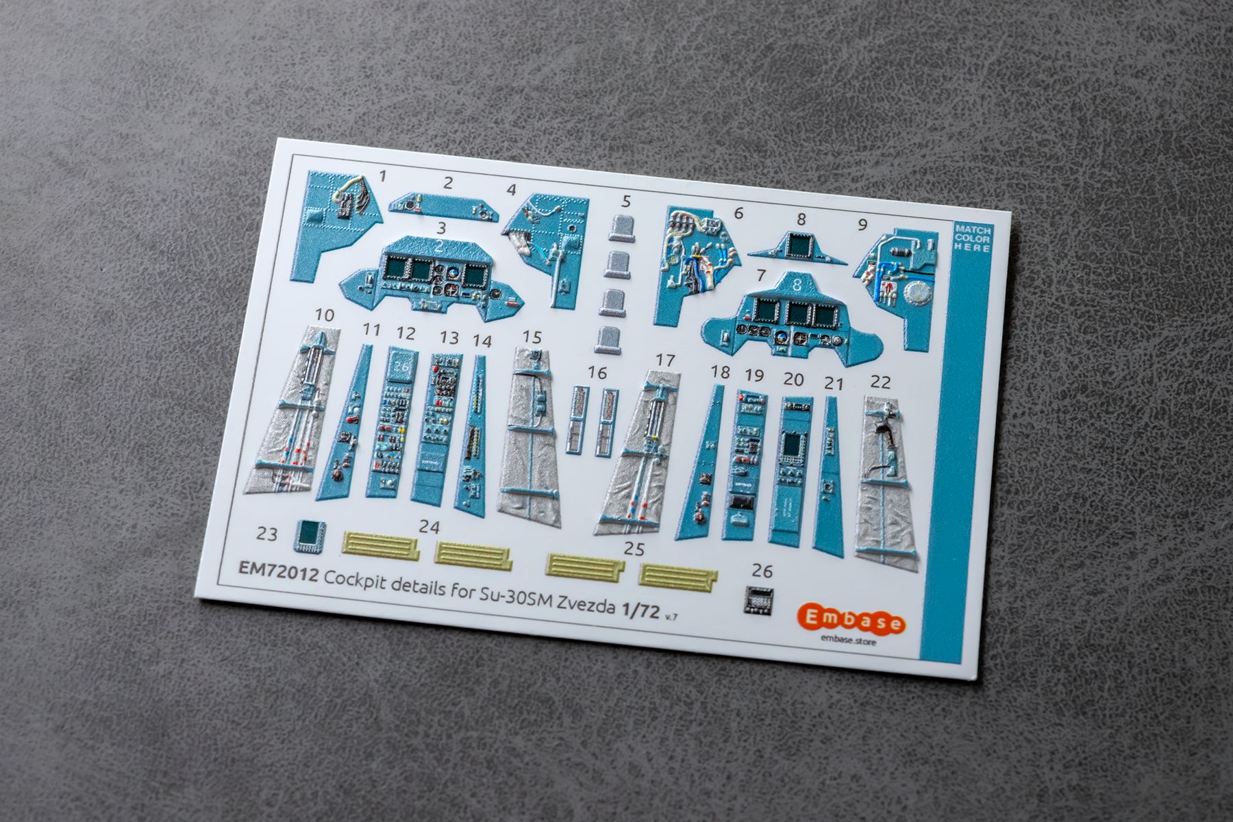 Su-30SM Cockpit details for Zvezda 1/72 (3D decal)