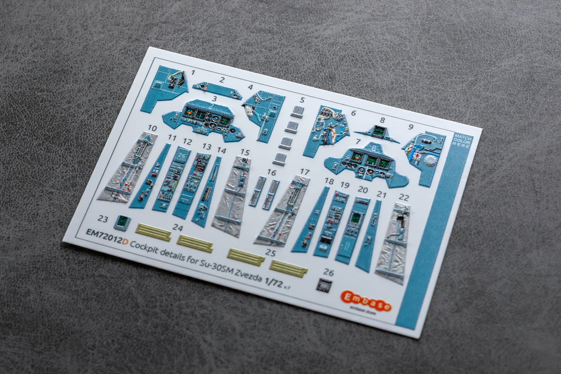 Su-30SM Powered cockpit details for Zvezda 1/72 (3D decal)