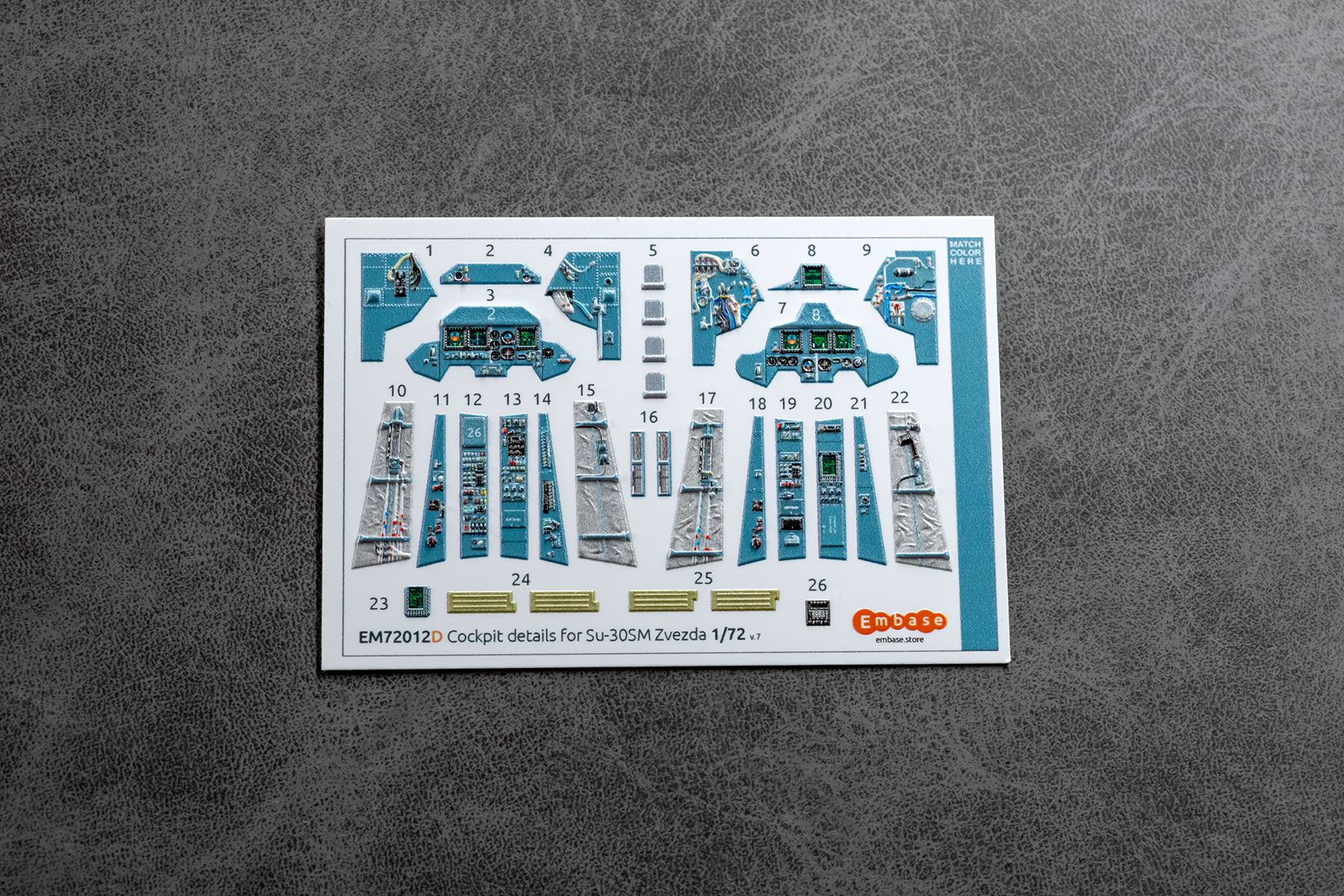 Su-30SM Powered cockpit details for Zvezda 1/72 (3D decal)