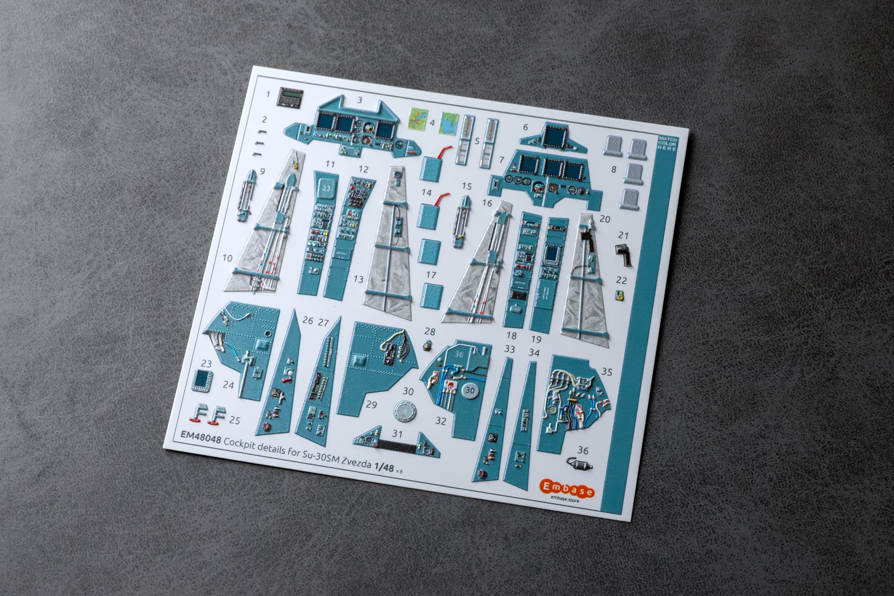 Su-30SM Cockpit details for Zvezda 1/48 (3D decal)