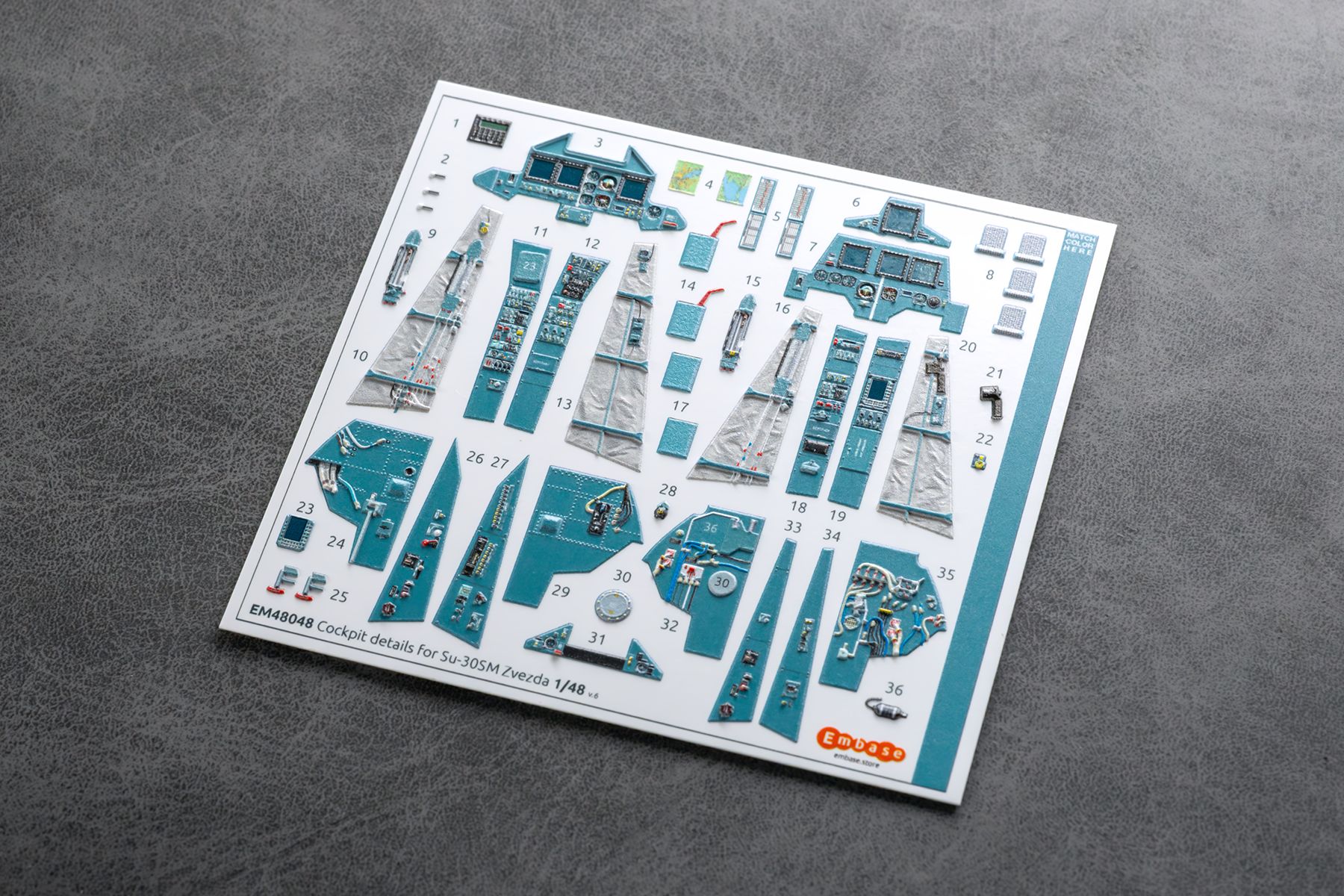 Su-30SM Cockpit details for Zvezda 1/48 (3D decal)
