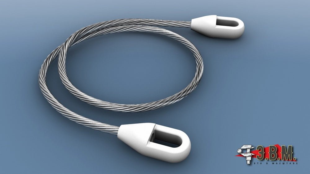 95013 E.V.M. — Twisted Cable 1.1 mm with Thimbles for Cranes and Related Vehicles - imodeller.store