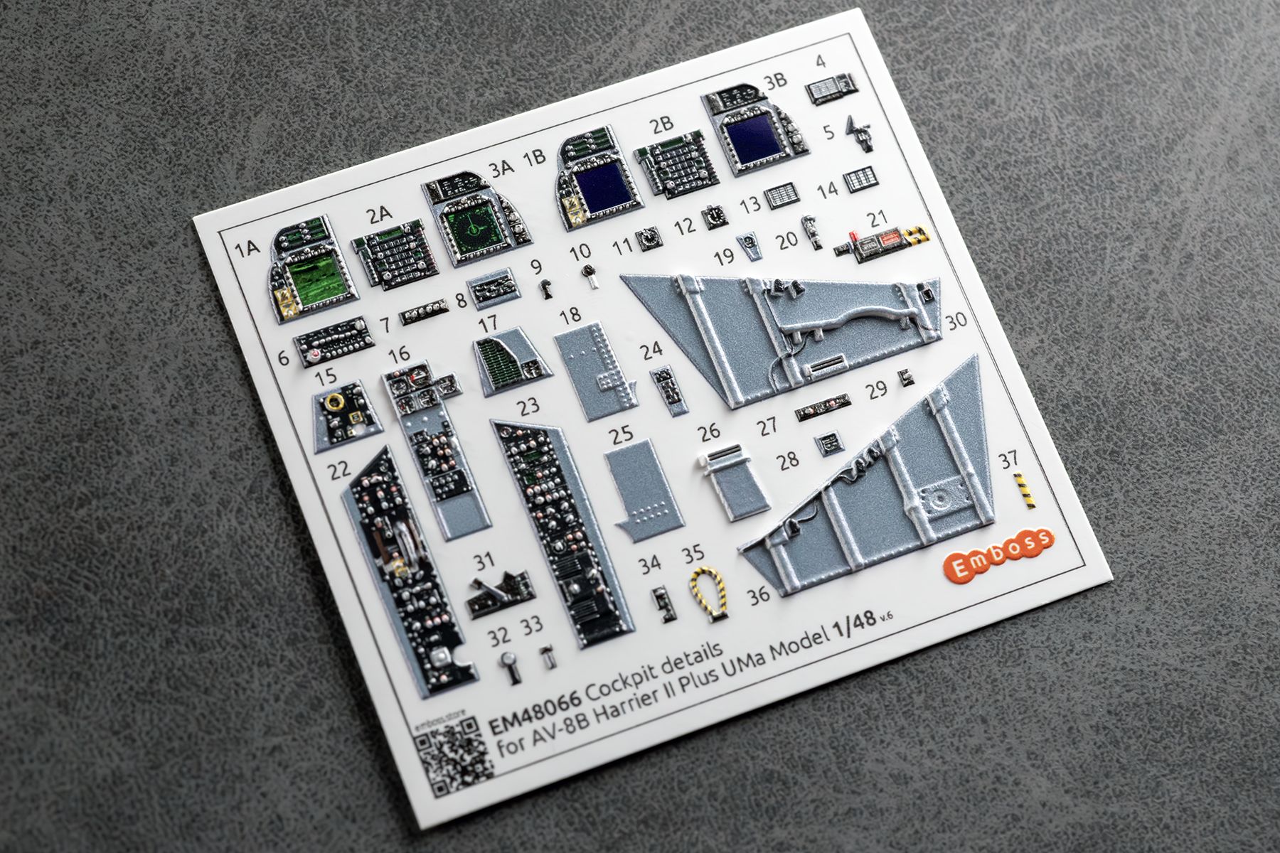AV - 8B Harrier II+ Cockpit details for Uma models 1/48 (3D decal) - imodeller.store
