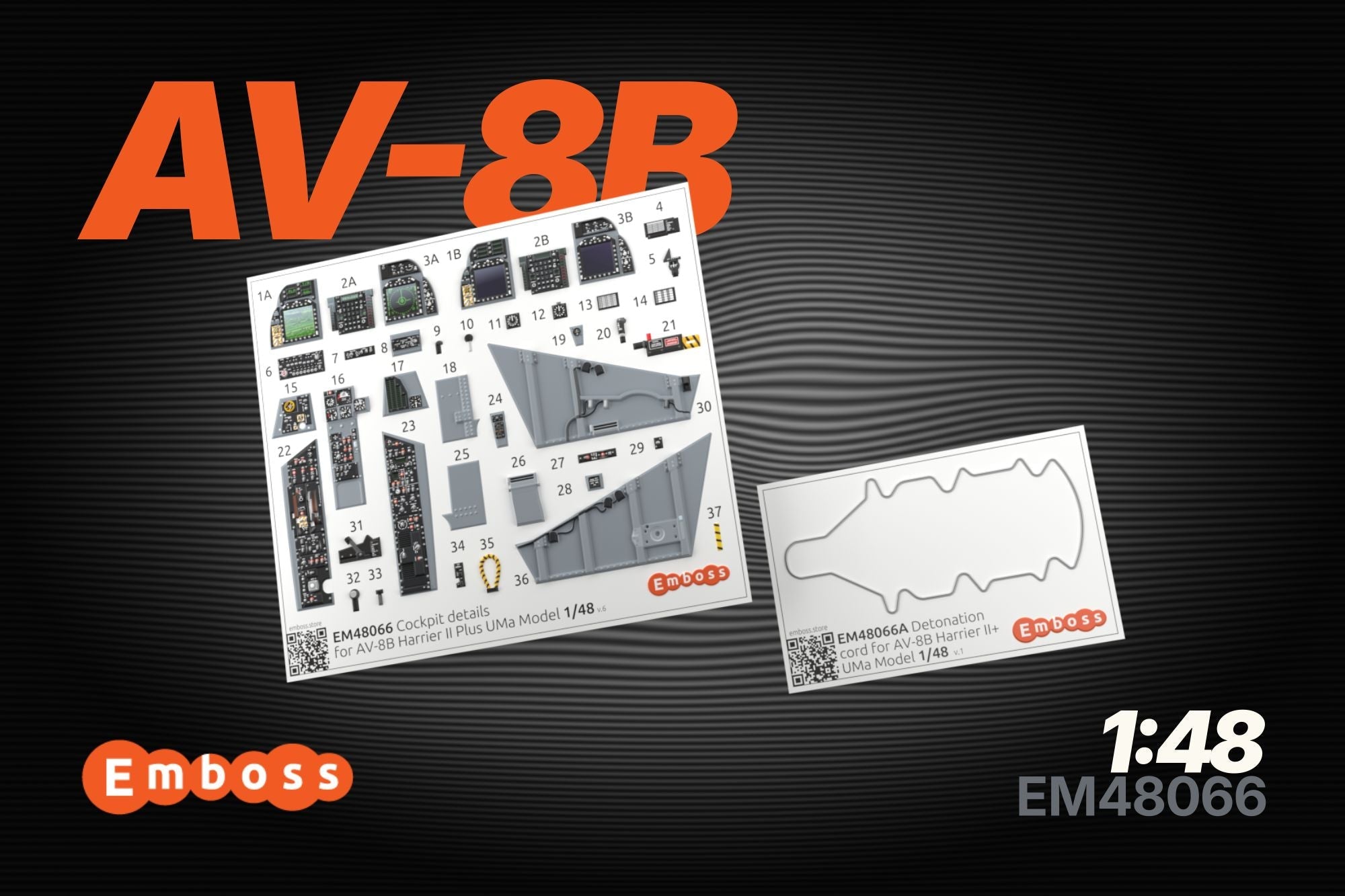 AV - 8B Harrier II+ Cockpit details for Uma models 1/48 (3D decal) - imodeller.store
