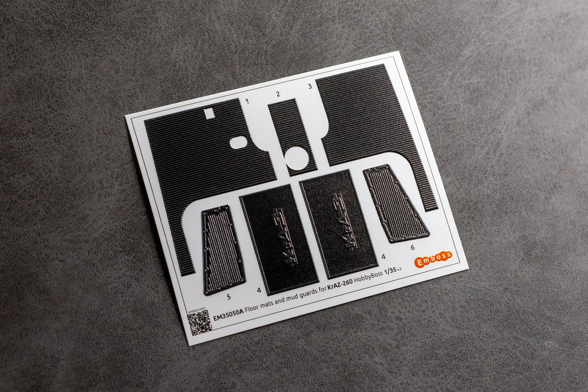 COMBO KrAZ 260 detail set and Floor mats with splash guards for HobbyBoss 1/35 (3D decal) - imodeller.store
