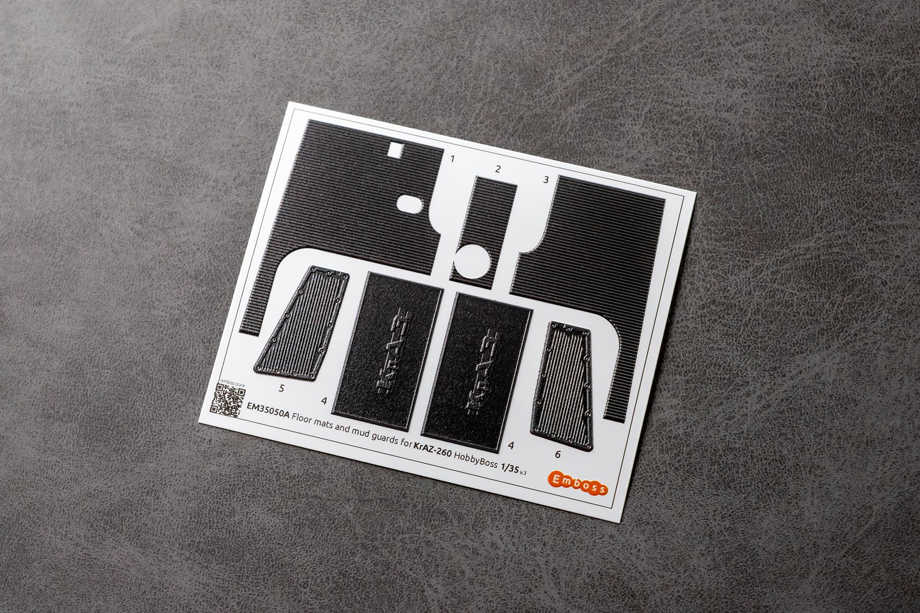 COMBO KrAZ 260 detail set and Floor mats with splash guards for HobbyBoss 1/35 (3D decal) - imodeller.store