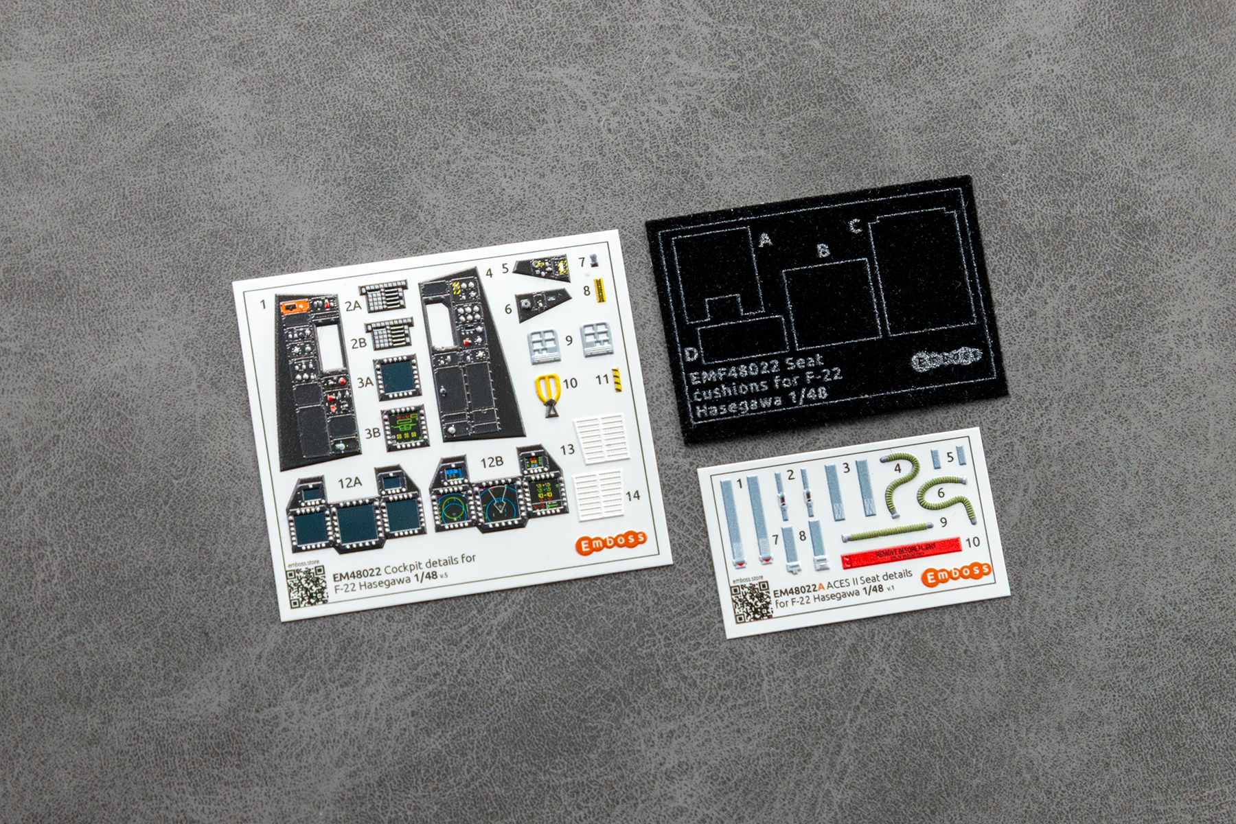 F - 22 Relief details for Hasegawa model 1/48 EM48022 (3D decal) - imodeller.store