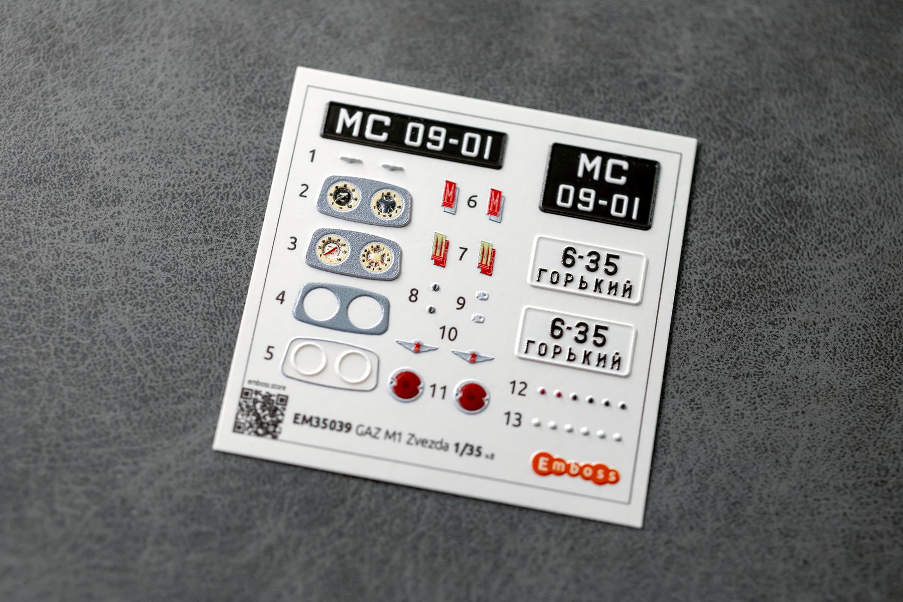 GAZ M1 Details set for Zvezda 3634 1/35 (3D decal) - imodeller.store
