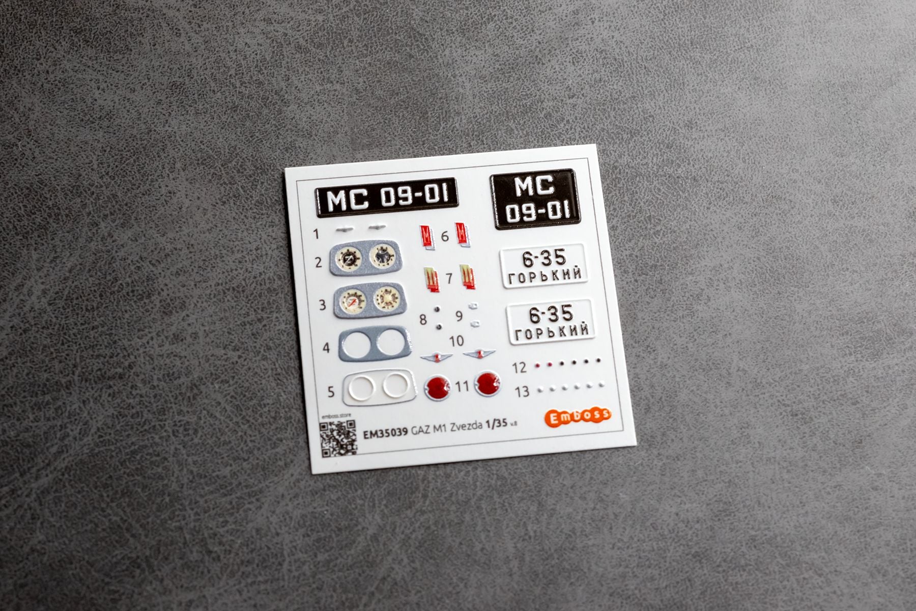 GAZ M1 Details set for Zvezda 3634 1/35 (3D decal) - imodeller.store