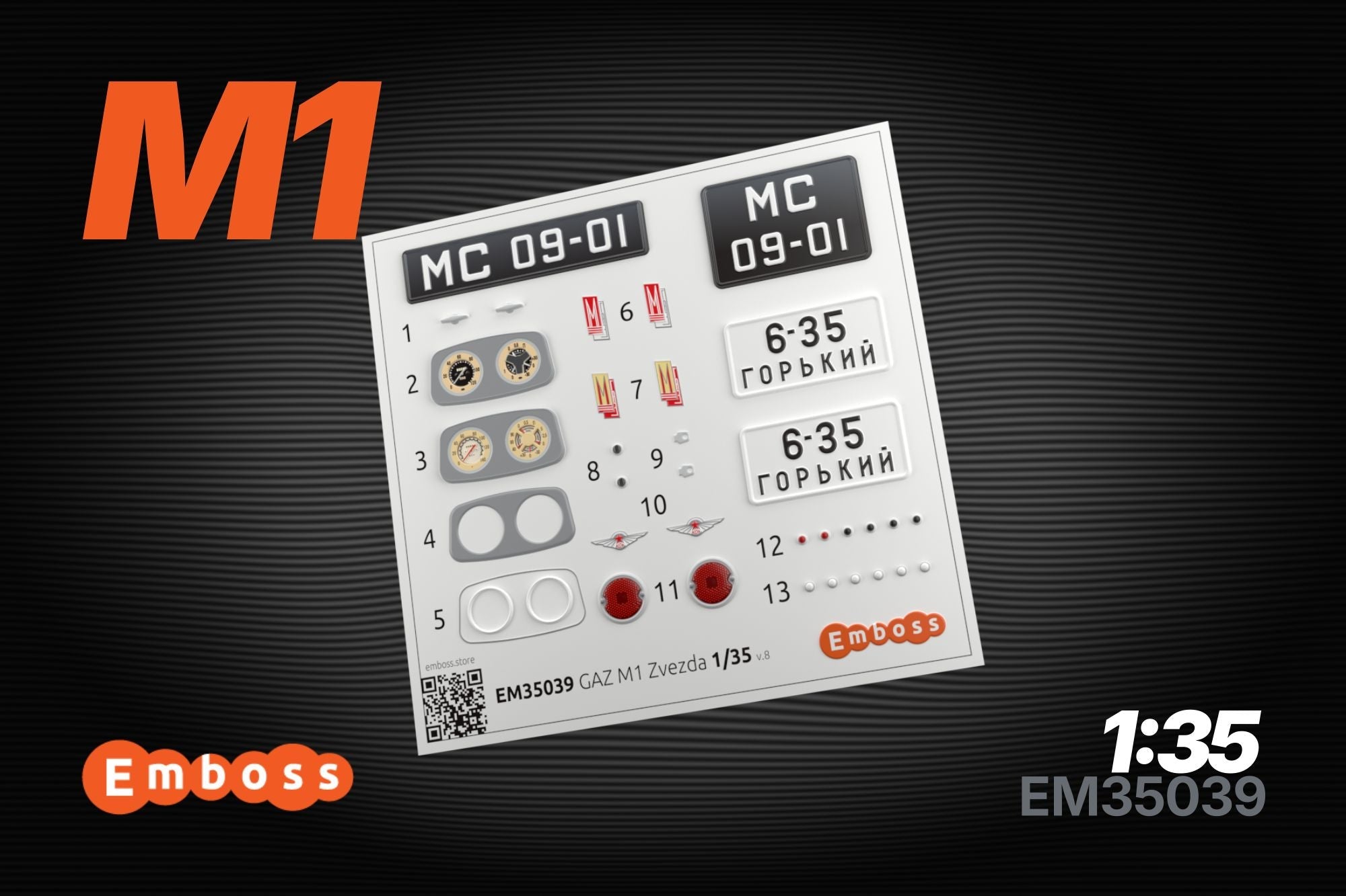 GAZ M1 Details set for Zvezda 3634 1/35 (3D decal) - imodeller.store