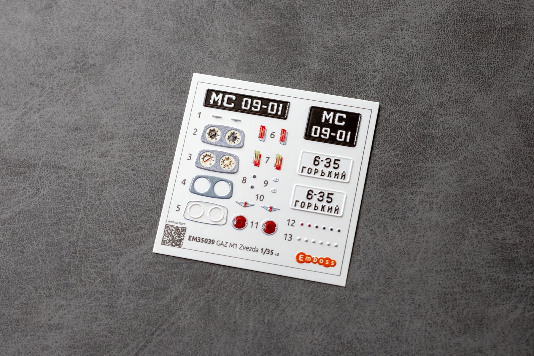 GAZ M1 Details set for Zvezda 3634 1/35 (3D decal) - imodeller.store