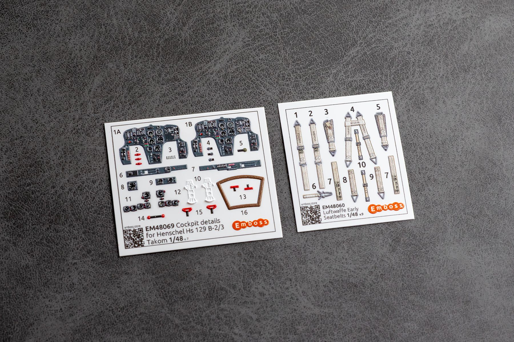 Henschel HS 129 B2/B3 cockpit details for Takom 1/48 (3D decal) - imodeller.store