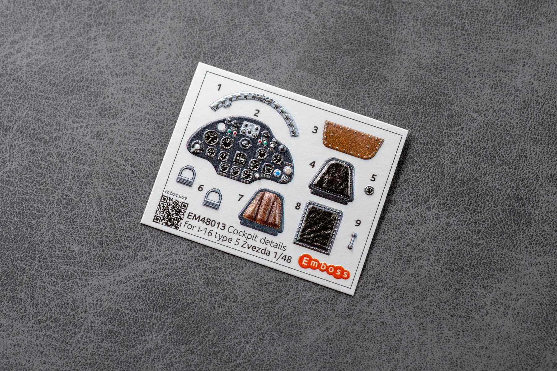 I - 16 Type 5 cockpit details set for Zvezda 4832 1/48 (3D decal) - imodeller.store