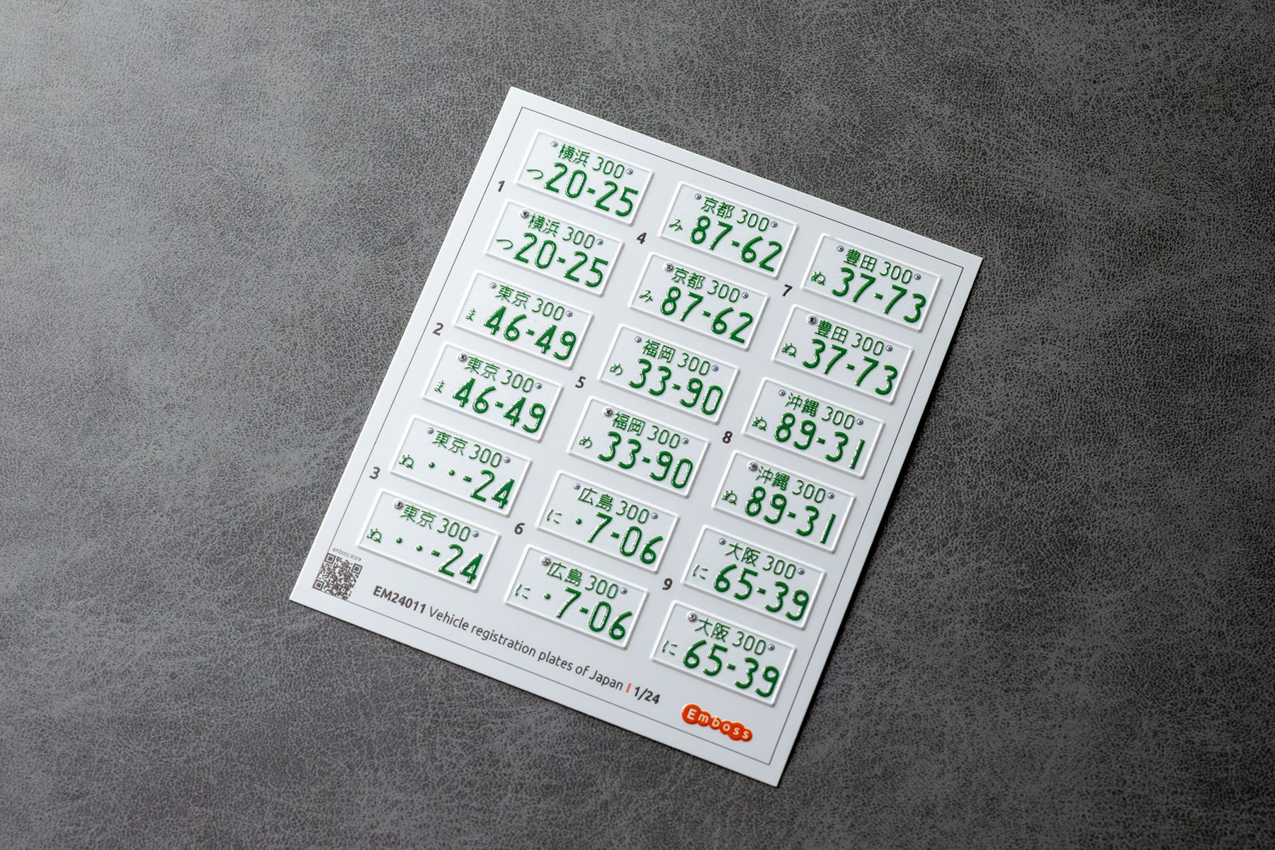 Japan vehicle registration plates 1 1/24 (3D decal) - imodeller.store