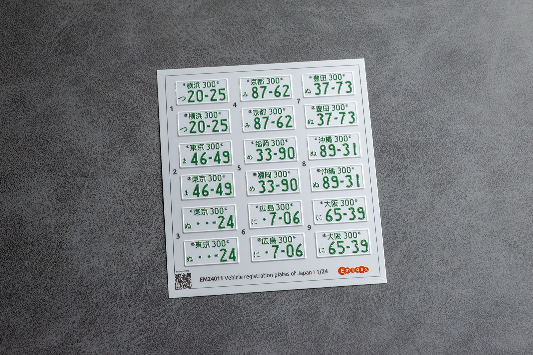 Japan vehicle registration plates 1 1/24 (3D decal) - imodeller.store