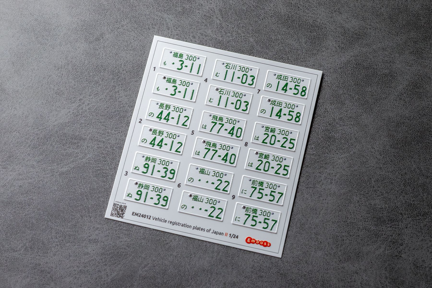 Japan vehicle registrations plates 2 1/24 (3D decal) - imodeller.store