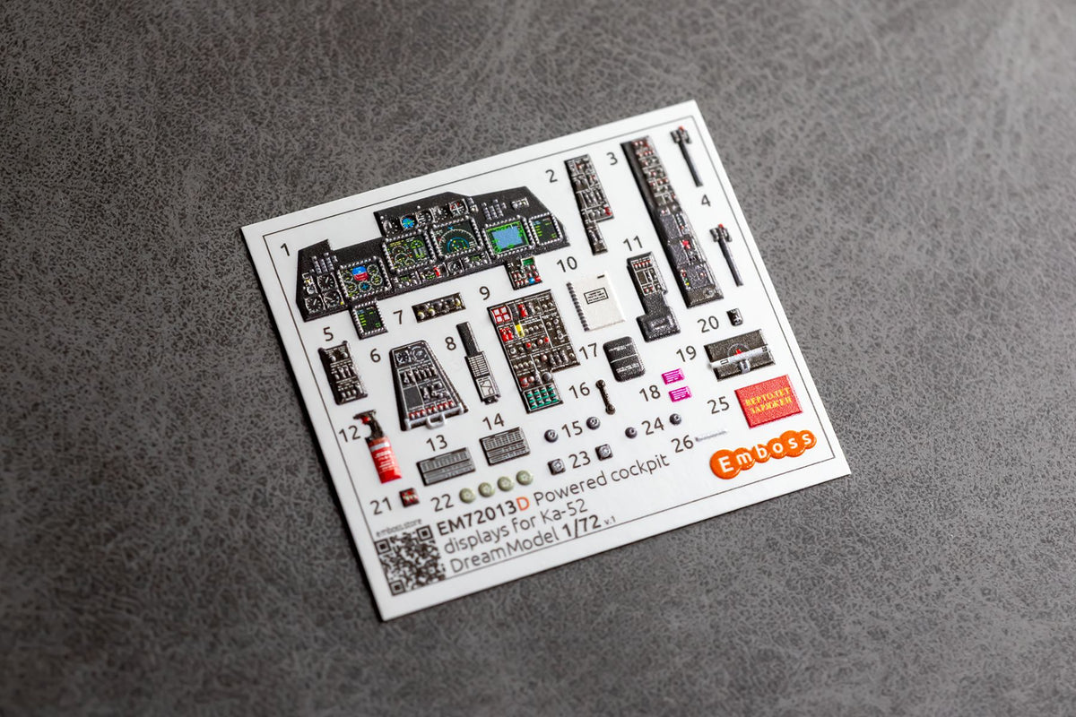 Ka - 52 Details set "powered cockpit" for DreamModel 1/72 (3D decal) - imodeller.store