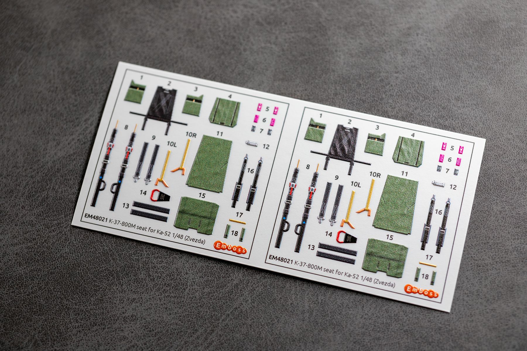 Ka - 52 Seats, seatbelts and additional cockpit details for Zvezda 4830 1/48 (3D decal) - imodeller.store